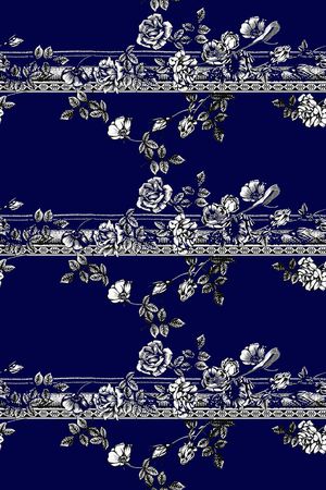 单色花印花花型图片