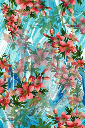 百合印花花型图片