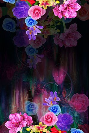 写实印花花型图片