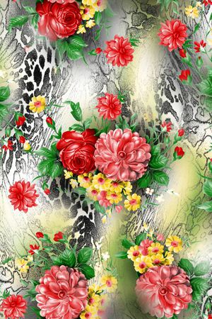 大花印花花型图片