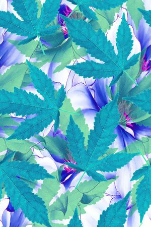 树叶印花花型图片