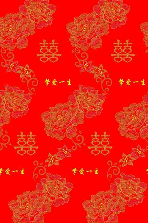 牡丹印花花型图片