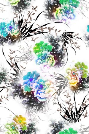 中国风印花花型图片