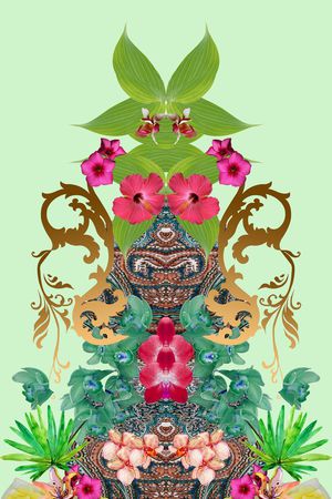 腰果花印花花型图片