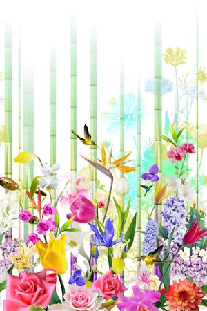 数码清爽 定位花卉印花花型图片