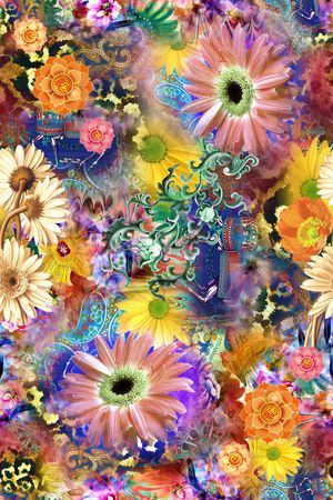 抽象印花花型图片