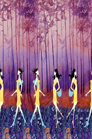 时尚人物印花花型图片