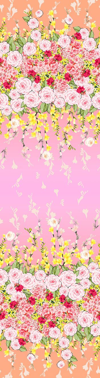 384755-双边定位花卉围巾花型