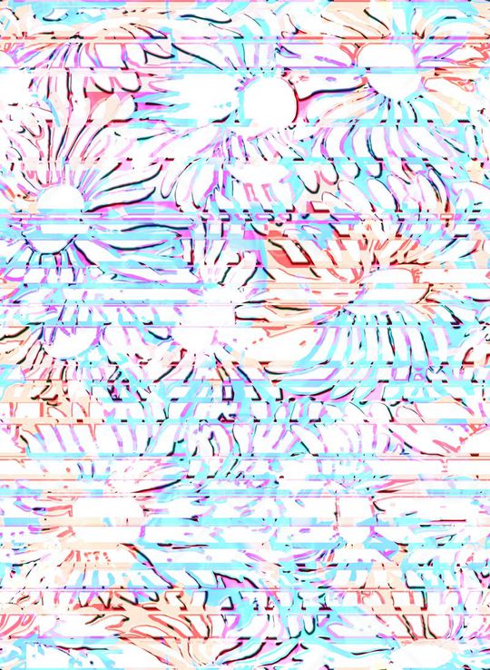 花卉 线条 错位印花花型图片