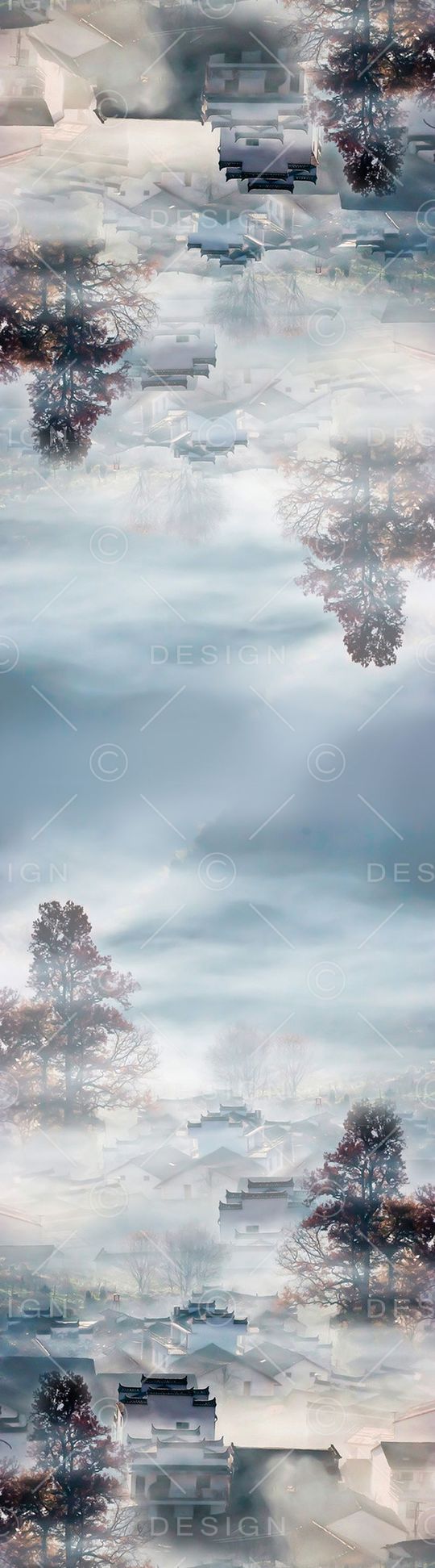数码风景建筑印花花型图片