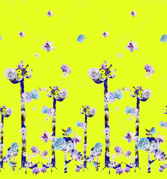 抽象长颈鹿印花花型图片