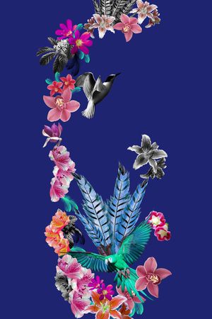 写实花卉印花花型图片