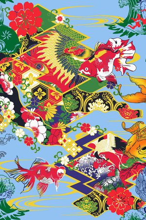中国风印花花型图片