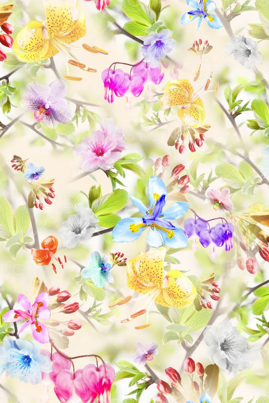 花卉印花花型图片