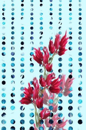 抽象花卉、波点印花花型图片