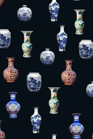青花瓷器印花花型图片