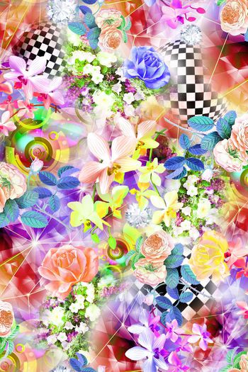 390707-色彩时空穿越花卉