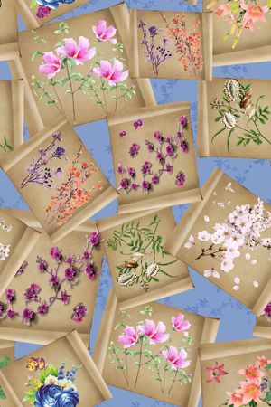 多品种花印花花型图片