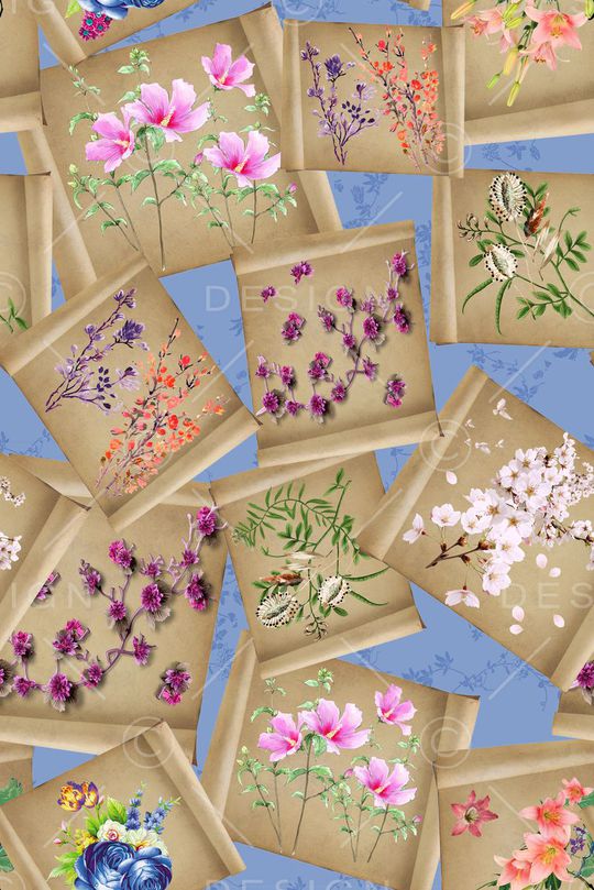 多品种花印花花型图片