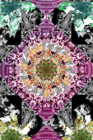 圆圈创意定位印花花型图片
