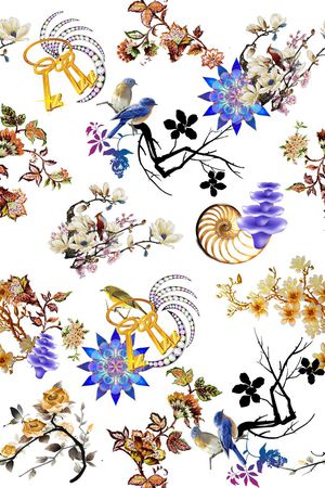 中国风印花花型图片