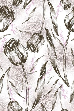 手绘印花花型图片