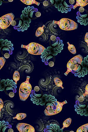 抽象图案印花花型图片
