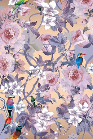 花鸟印花花型图片