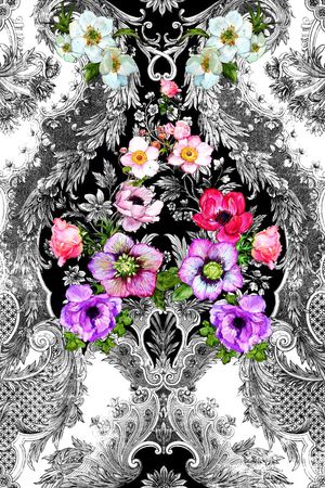 白描印花花型图片
