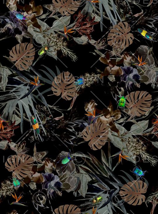 热带印花花型图片