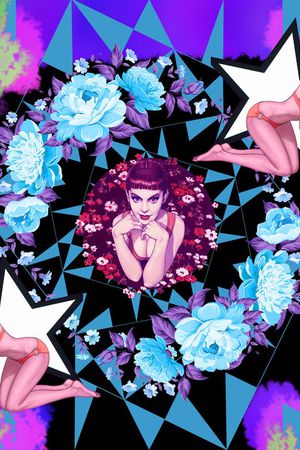 插画风格女郎印花花型图片