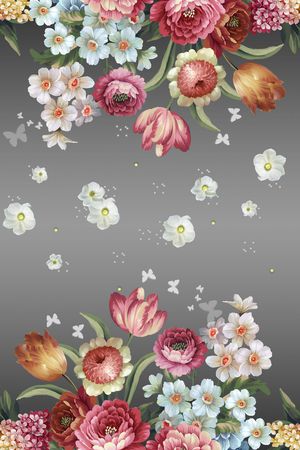 对称花印花花型图片