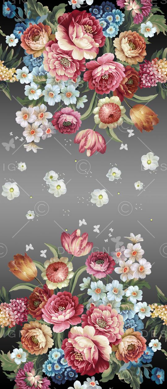对称花印花花型图片