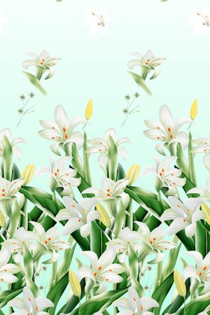 百合花印花花型图片
