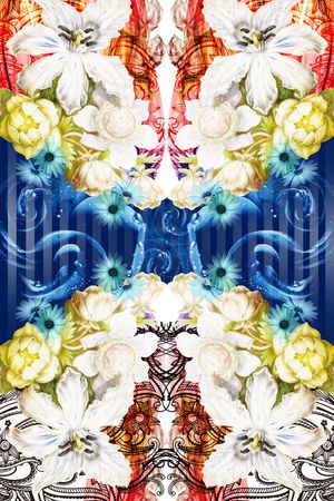 对称印花花型图片
