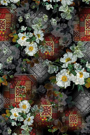民族印花花型图片