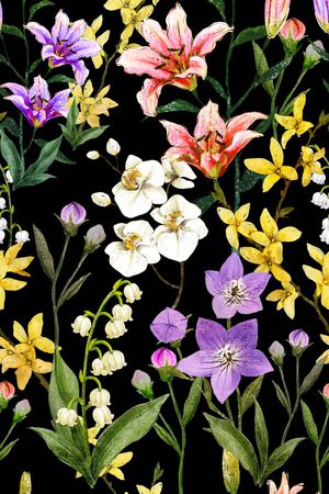 百合花印花花型图片