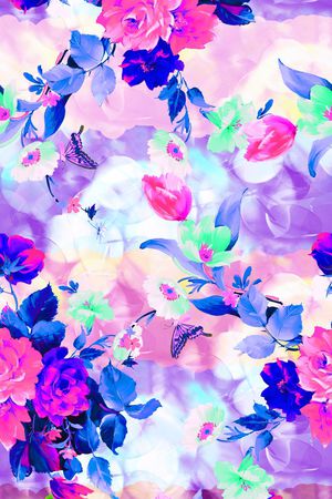 水彩印花花型图片