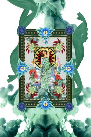 烟雾绸缎印花花型图片