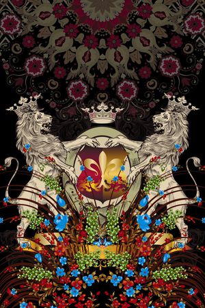 抽象印花花型图片
