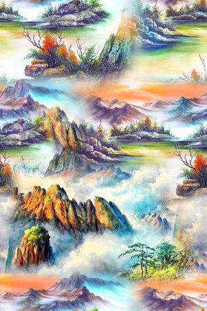 国画印花花型图片