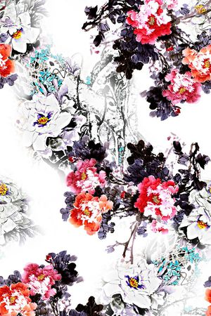 水墨印花花型图片