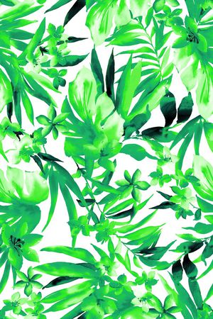 水彩效果印花花型图片