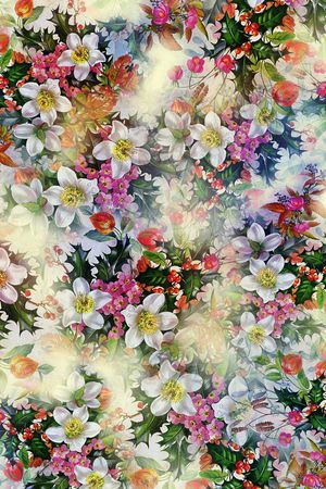 手绘印花花型图片