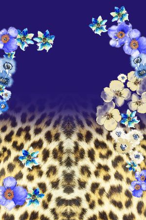 豹纹印花花型图片