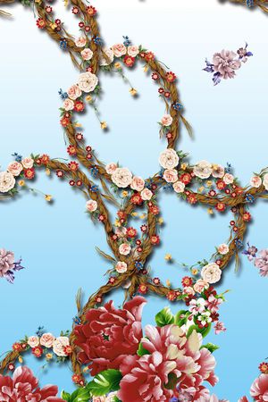 窗帘印花花型图片