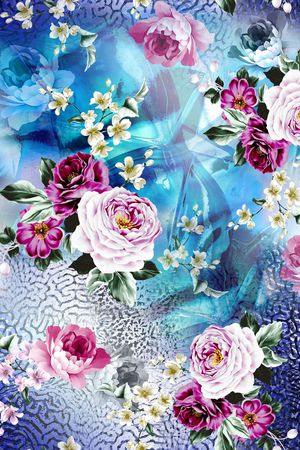 现代花卉印花花型图片