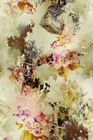 手绘花印花花型图片