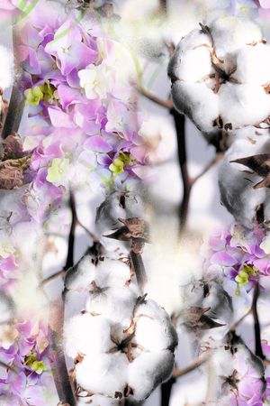 粉色花卉印花花型图片