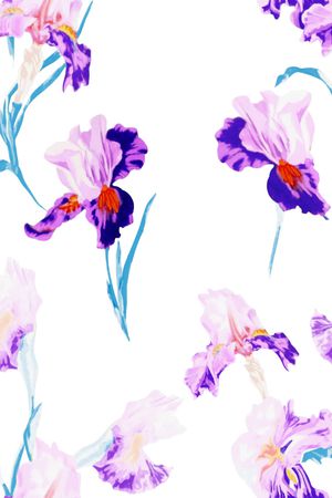 鸢尾花印花花型图片